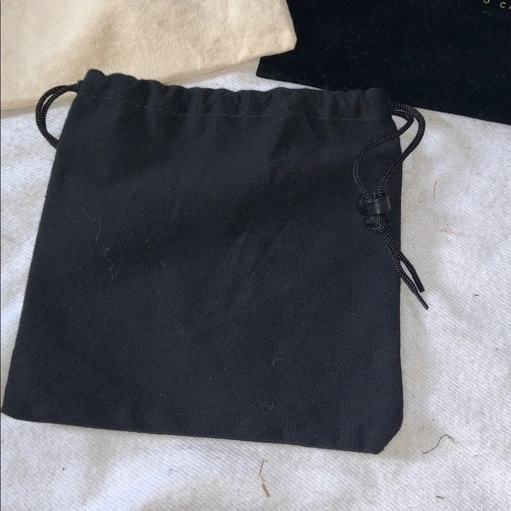 Lot of 3 black & Beige Drawstring dust cover Bags for purses shoes etc all incl